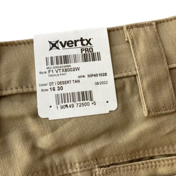 Vertx Pro Phantom Flex Tactical Pants Women's 16 Desert Tan VTX8002 NWT - Picture 6 of 7